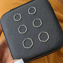 Trio de Brinco Hexagono de Prata