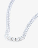 Colar Riviera Leticia Cristal 5mm (42 cm - 4 garras) - Prata 925