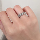 Anel Prata 925 Aliança Inteira G Topázio Incolor