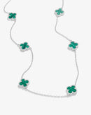Colar 6 Trevos - Malaquita - Prata 925