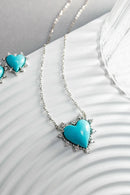 Colar coração turquesa