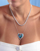 Colar Coração Turquesa Purple Mohave - Prata 925