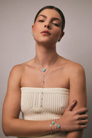 Colar coração turquesa