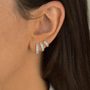 Trio Brincos 2 Fileiras Cravejadas