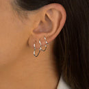 Trio de Brinco Coração Liso de Prata