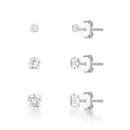 Trio de Brinco Cristal de Prata