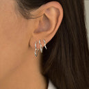 Trio de Argolas Coração Torcido de Prata