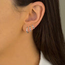 Trio Argola Pontos Coloridos Cravejados