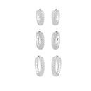 Trio de Brinco Argola Cravejado Vazado