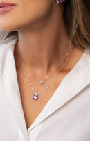 Colar Pedra Ametista + Sky-nt 8mm