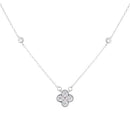 Colar Trevo Arredondado e Pontos de Luz na Corrente