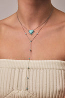 Colar coração turquesa