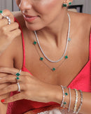 Colar 6 Trevos - Malaquita - Prata 925