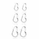 Trio de Argolas Coração Fio Triangulo de Prata