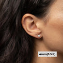 Brinco Solitário 4 Garras Moissanite