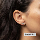 Brinco Solitário 4 Garras Moissanite