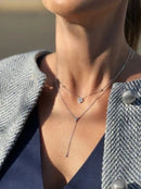 Colar Trevo Arredondado e Pontos de Luz na Corrente