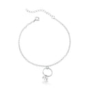 Pulseira Mini Anel Solitário de Prata