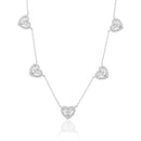 Colar com 5 Corações Cravejados Cristal