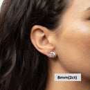 Brinco Solitário 4 Garras Moissanite