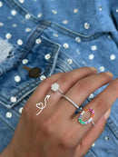 Anel Solitário com Zircônia Cristal em Prata 925