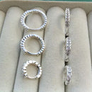 Trio de Brinco de Prata com Inverso Trabalhado