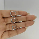 Trio de Argolas Coração Fio Triangulo de Prata