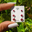 Trio de Brincos Crav. Inglesa Cereja de Prata