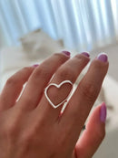 Anel Coração em Prata 925