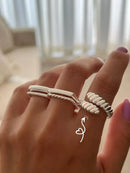 Anel Croissant Regulável em Prata 925