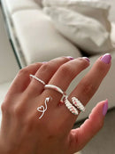 Anel Ondulado Regulável em Prata 925