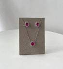 Conjunto Oval M Safira Pink