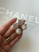 Brinco com Pérola e Zircônia em Prata 925 Banho de Ródio Branco