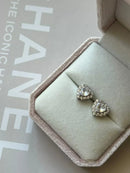 Brinco Coraçãozinho com Zircônia Cristal em Prata 925 de Ródio Branco