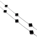 Colar Trevo Pedra Onix Reconstituída