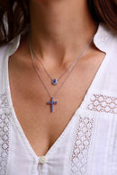 Colar Cruz - Tanzanita