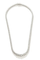 Colar Riviera 3 Garras Degradê - 3mm, Zircônia Branca | 43 cm