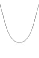 Colar Riviera 4 Garras - 3mm, Zircônia Branca | 45 cm