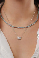 Colar Riviera Com Zircônias Água Marinha