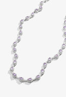 Colar Riviera Gota Zircônia Ametista | 43 cm