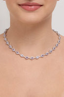 Colar Riviera Gota Zircônia Ametista | 43 cm