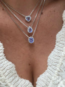 Conjunto Mini Oval Fusion Lavanda e Zircônia Cristal em Prata 925 Banho de Ródio Branco