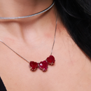 Colar 3 corações Rubi