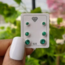 Trio de Brinco Ponto de Luz de Prata