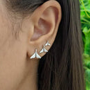 Brinco Trio Cauda de Sereia de Prata