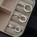 Trio de Brinco Argola 3 Fileiras Cravejadas de Prata