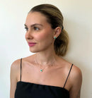 Conjunto Coração Dupla Cravação - Esmeralda