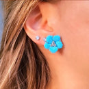 Brinco Flor Turquesa