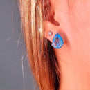 Brinco Gota Água Marinha Clássic