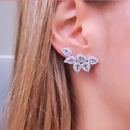 Brinco Ear cuff Gotas Água Marinha